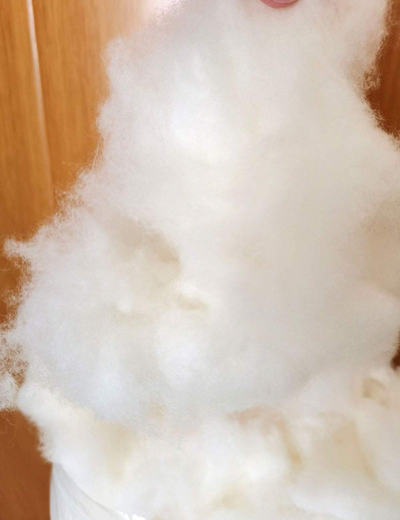 iMongol Carded Lambs Wool Stuffing Batting for Needle Felting, Knitted Crafts, Bright Creations, Pillow Filler, Stuffed Animals, Cushions,Super Clean Fine, Natural White(1lb) - Image 3